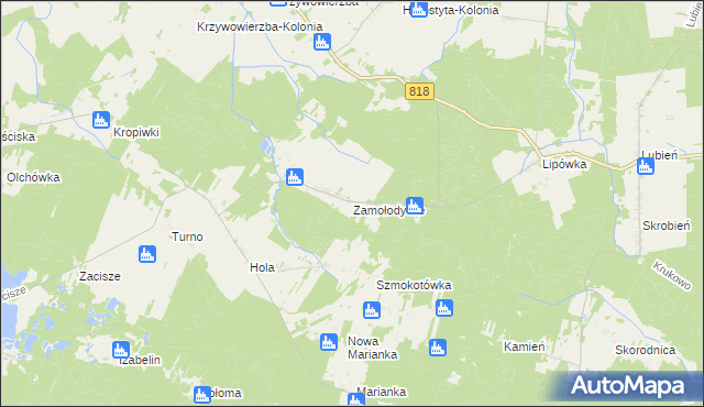mapa Zamołodycze, Zamołodycze na mapie Targeo