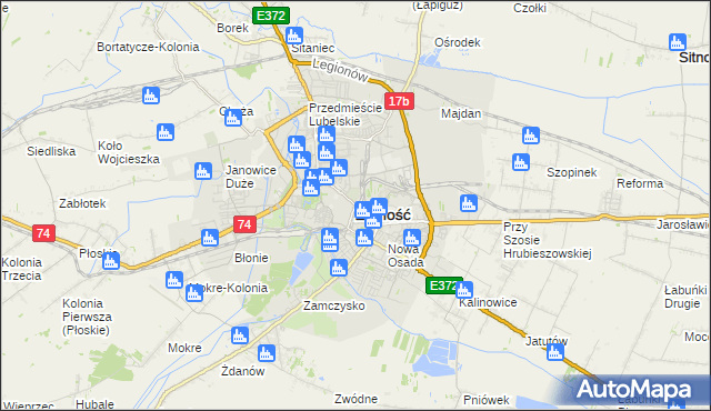 mapa Zamościa, Zamość na mapie Targeo