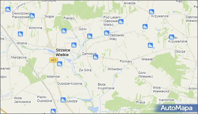 mapa Zamoście-Kolonia, Zamoście-Kolonia na mapie Targeo