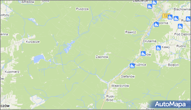 mapa Zapniów, Zapniów na mapie Targeo