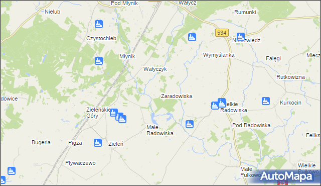 mapa Zaradowiska, Zaradowiska na mapie Targeo