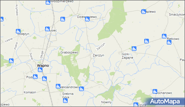 mapa Żarczyn gmina Kcynia, Żarczyn gmina Kcynia na mapie Targeo