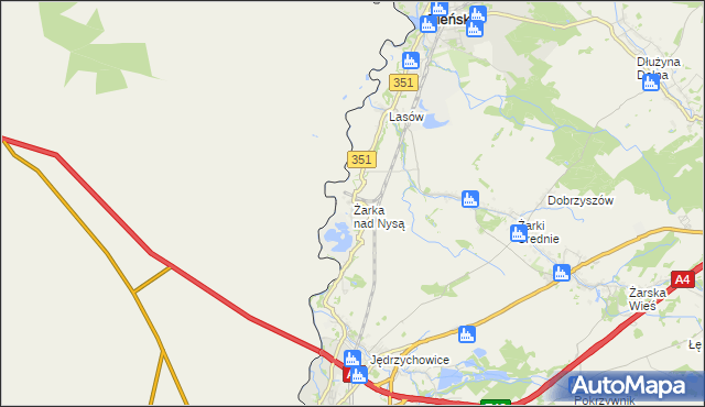mapa Żarka nad Nysą, Żarka nad Nysą na mapie Targeo