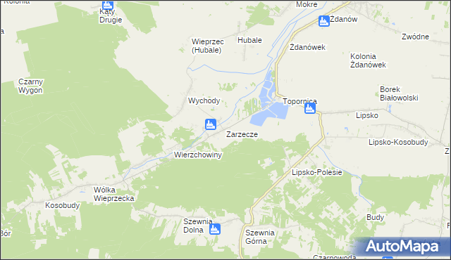 mapa Zarzecze gmina Zamość, Zarzecze gmina Zamość na mapie Targeo