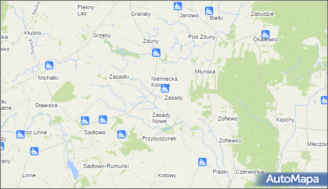 mapa Zasady gmina Świedziebnia, Zasady gmina Świedziebnia na mapie Targeo