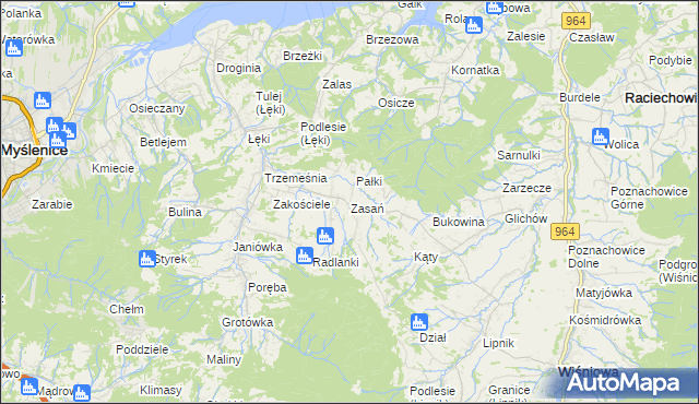 mapa Zasań, Zasań na mapie Targeo