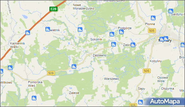 mapa Zastawno, Zastawno na mapie Targeo