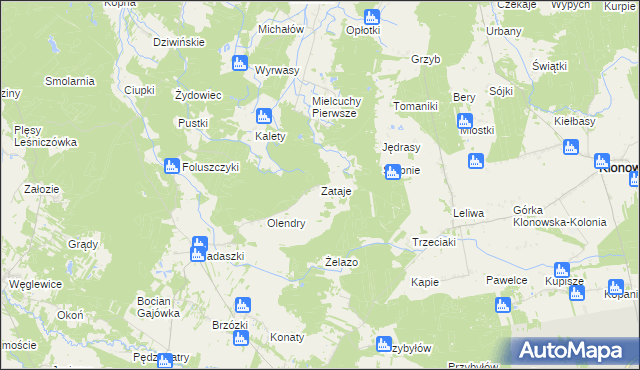 mapa Zataje, Zataje na mapie Targeo