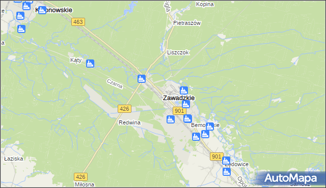 mapa Zawadzkie, Zawadzkie na mapie Targeo