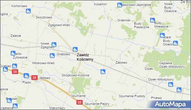 mapa Zawidz Mały, Zawidz Mały na mapie Targeo