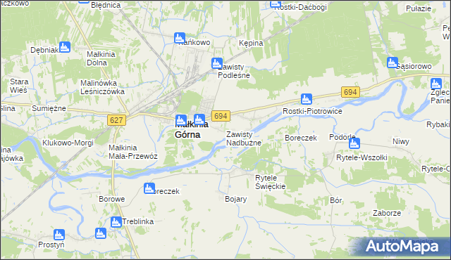 mapa Zawisty Nadbużne, Zawisty Nadbużne na mapie Targeo