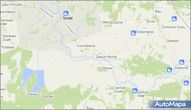 mapa Zawyki-Ferma, Zawyki-Ferma na mapie Targeo