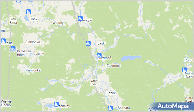 mapa Zazdrość gmina Śliwice, Zazdrość gmina Śliwice na mapie Targeo