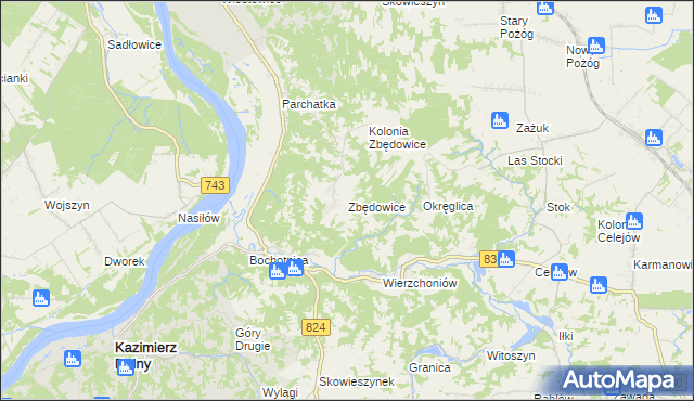 mapa Zbędowice, Zbędowice na mapie Targeo