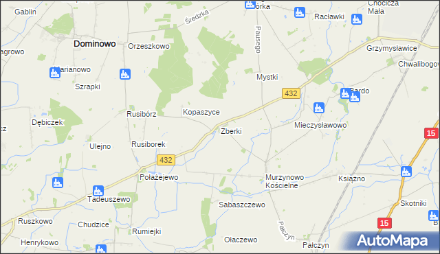 mapa Zberki, Zberki na mapie Targeo