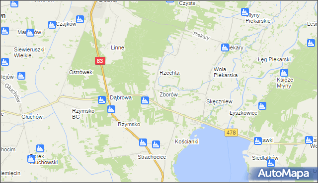 mapa Zborów gmina Dobra, Zborów gmina Dobra na mapie Targeo