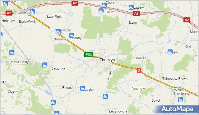 mapa Zbuczyn, Zbuczyn na mapie Targeo