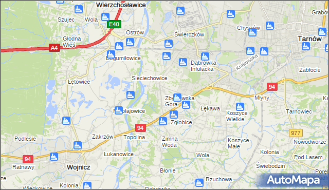 mapa Zbylitowska Góra, Zbylitowska Góra na mapie Targeo
