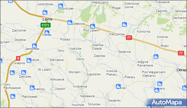 mapa Zdanów gmina Obrazów, Zdanów gmina Obrazów na mapie Targeo