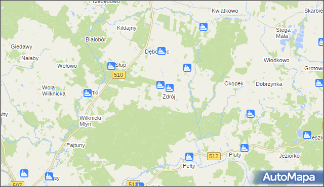 mapa Zdrój gmina Lelkowo, Zdrój gmina Lelkowo na mapie Targeo