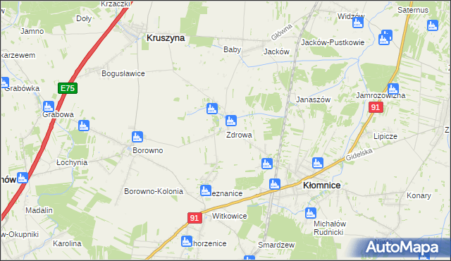 mapa Zdrowa, Zdrowa na mapie Targeo