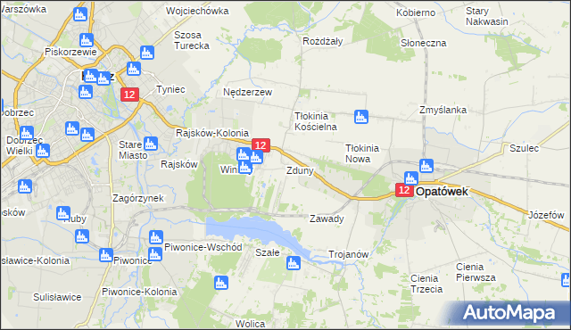 mapa Zduny gmina Opatówek, Zduny gmina Opatówek na mapie Targeo