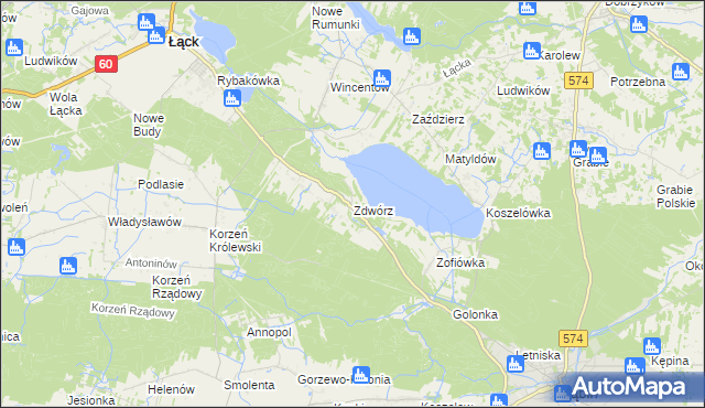 mapa Zdwórz, Zdwórz na mapie Targeo
