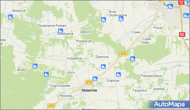 mapa Żdżenice, Żdżenice na mapie Targeo