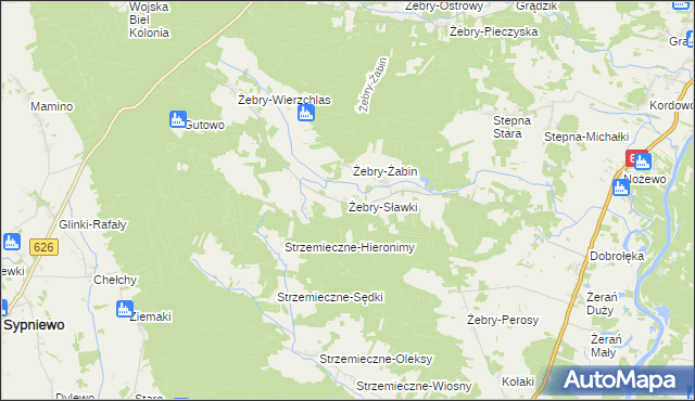 mapa Żebry-Sławki, Żebry-Sławki na mapie Targeo