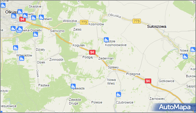 mapa Zederman, Zederman na mapie Targeo