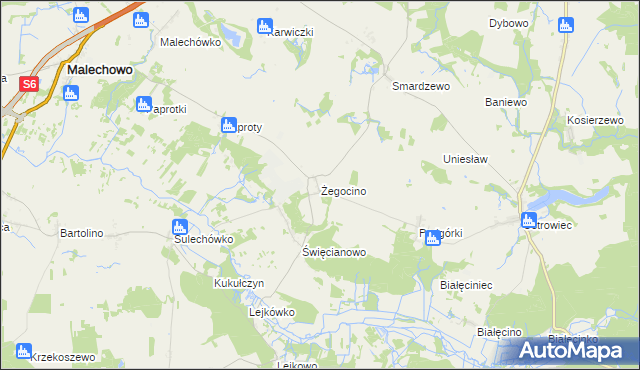 mapa Żegocino, Żegocino na mapie Targeo