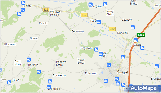 mapa Żegrowo, Żegrowo na mapie Targeo