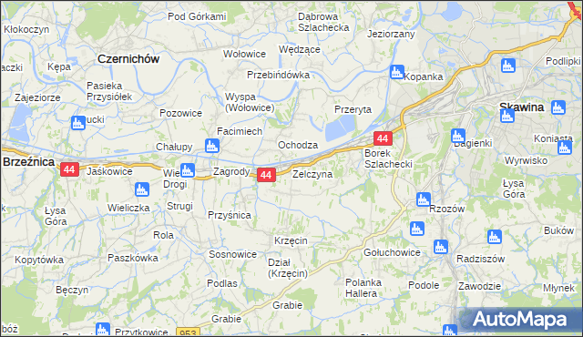 mapa Zelczyna, Zelczyna na mapie Targeo