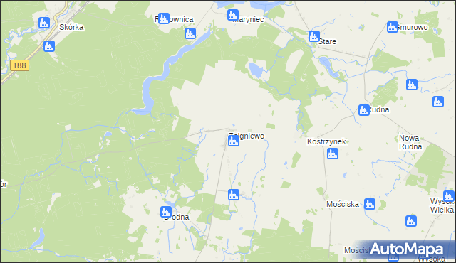 mapa Zelgniewo, Zelgniewo na mapie Targeo