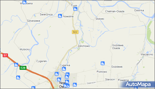 mapa Żelichowo gmina Nowy Dwór Gdański, Żelichowo gmina Nowy Dwór Gdański na mapie Targeo