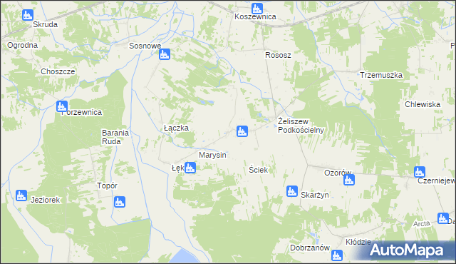 mapa Żeliszew Duży, Żeliszew Duży na mapie Targeo