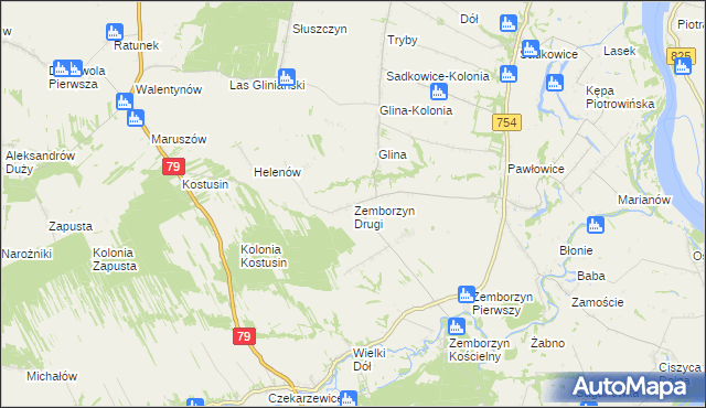 mapa Zemborzyn Drugi, Zemborzyn Drugi na mapie Targeo