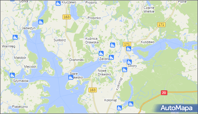 mapa Żerdno, Żerdno na mapie Targeo