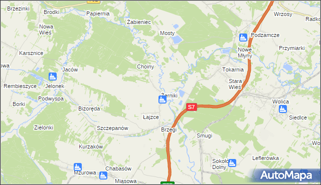 mapa Żerniki gmina Sobków, Żerniki gmina Sobków na mapie Targeo