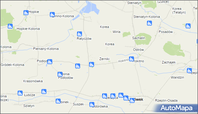 mapa Żerniki gmina Ulhówek, Żerniki gmina Ulhówek na mapie Targeo