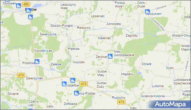 mapa Żeronie, Żeronie na mapie Targeo