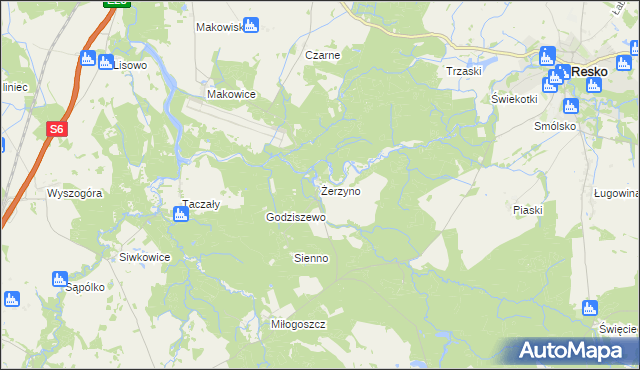 mapa Żerzyno, Żerzyno na mapie Targeo