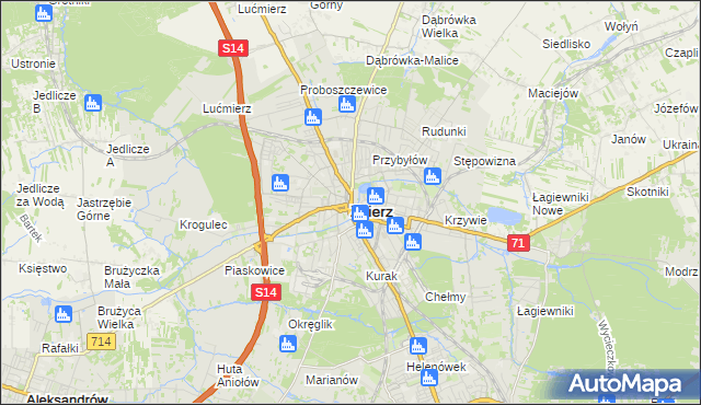 mapa Zgierz, Zgierz na mapie Targeo