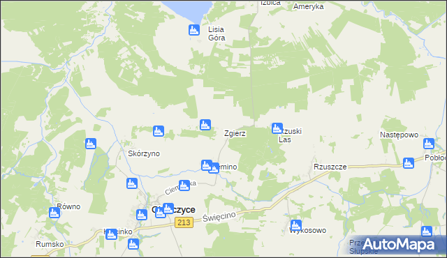 mapa Zgierz gmina Główczyce, Zgierz gmina Główczyce na mapie Targeo