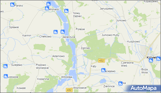 mapa Zgliniec, Zgliniec na mapie Targeo