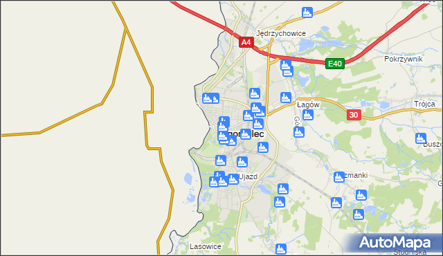 mapa Zgorzelec, Zgorzelec na mapie Targeo