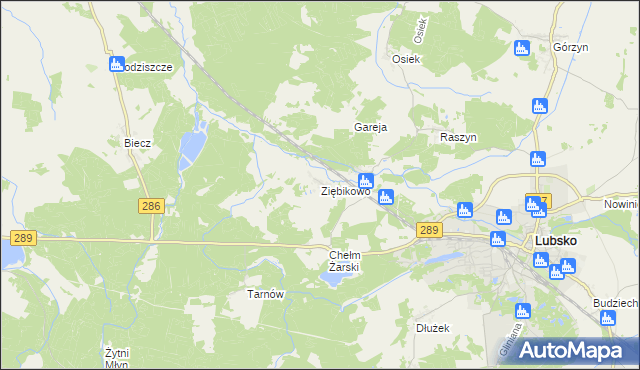mapa Ziębikowo, Ziębikowo na mapie Targeo