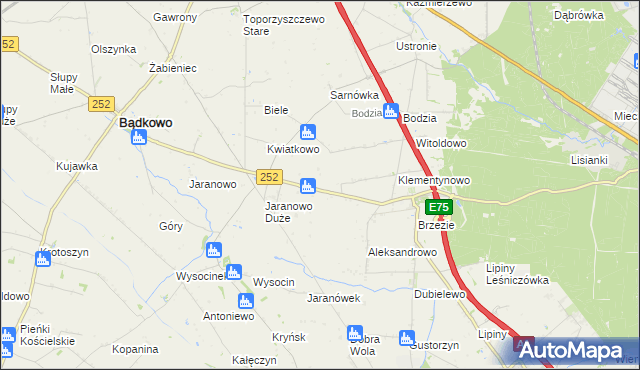 mapa Zieleniec gmina Bądkowo, Zieleniec gmina Bądkowo na mapie Targeo