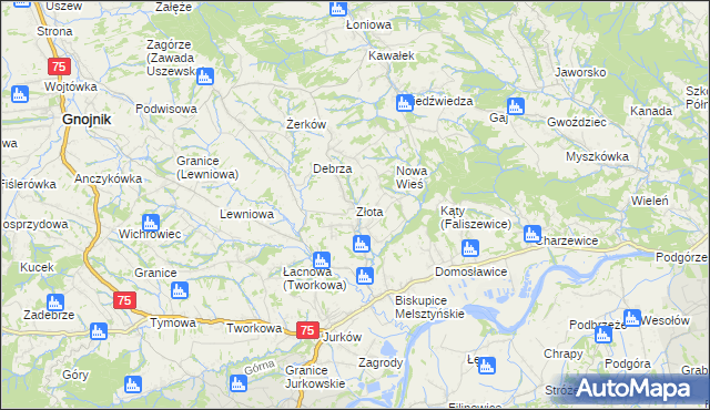 mapa Złota gmina Czchów, Złota gmina Czchów na mapie Targeo