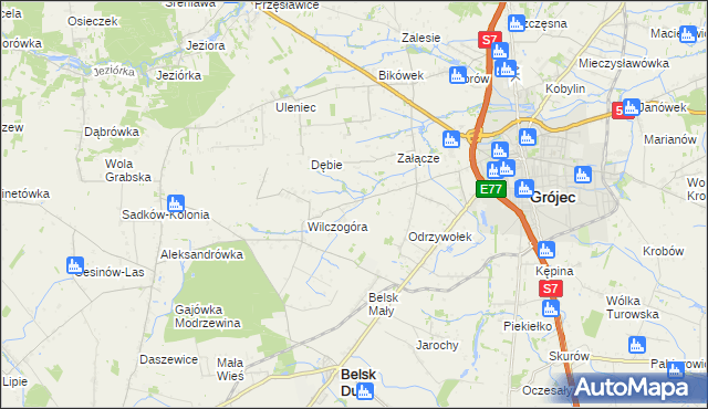 mapa Złota Góra gmina Belsk Duży, Złota Góra gmina Belsk Duży na mapie Targeo